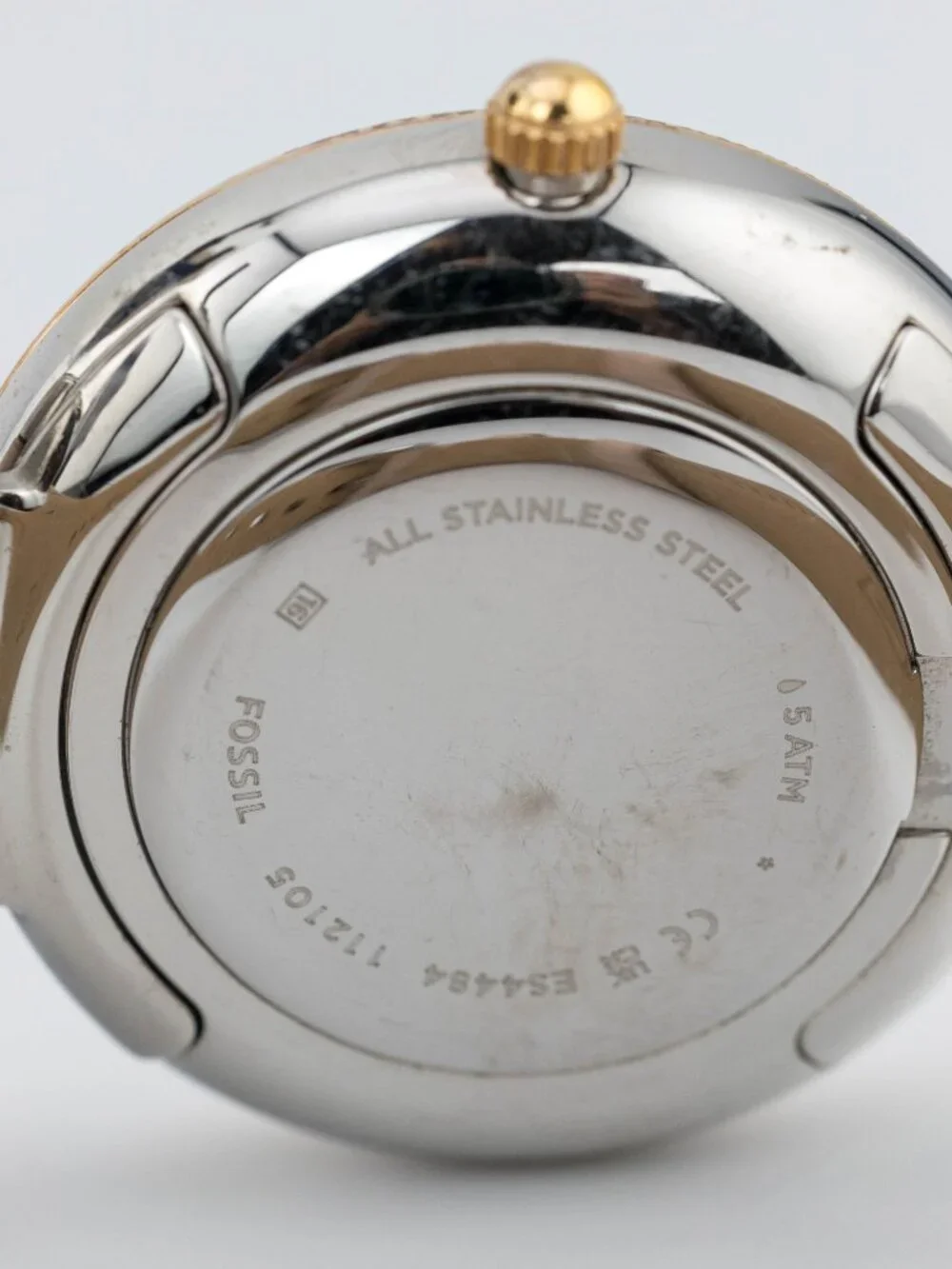 Fossil ES4484 Silver Sunray Dial Leather Quartz Analog Women's Watch New Battery